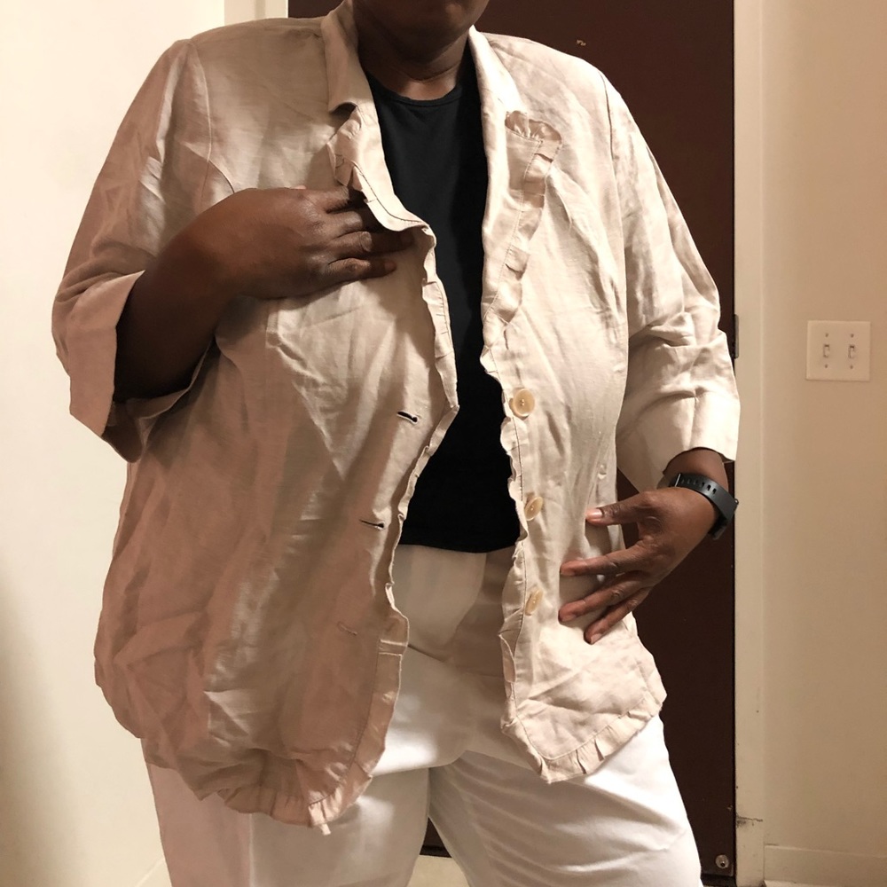 Cute summer linen jacket size 24 Lane Bryant